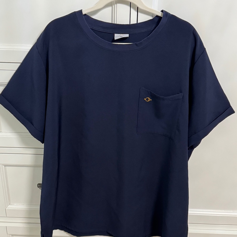 WOMENS NAVY LUUNA BRAND SCRUB TOP 3XL
